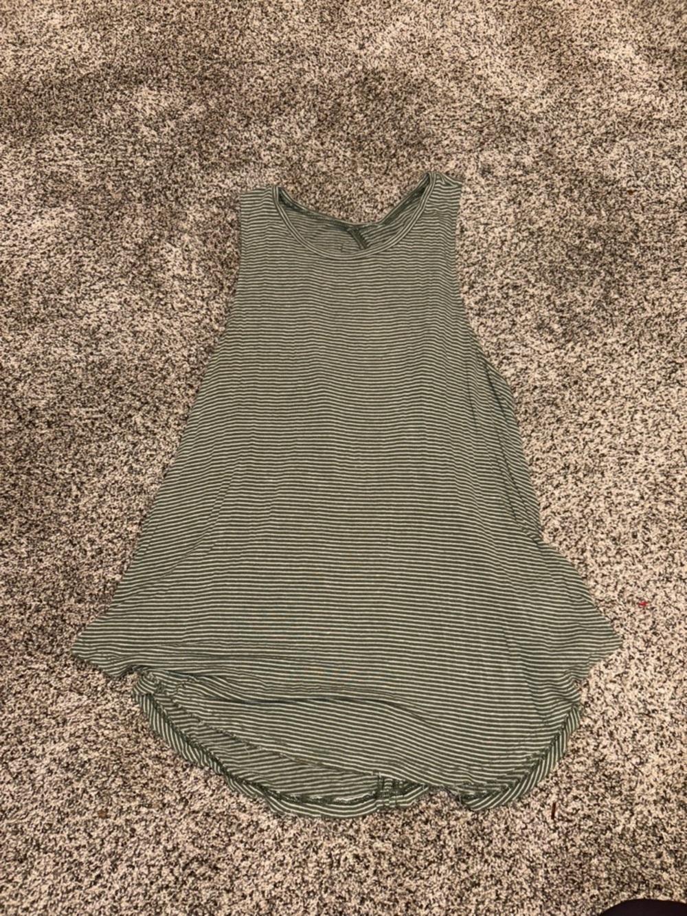 American Eagle Outfitters Olive and White Striped Tank